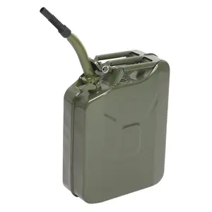 Portable Jerry Can 20L 5Gal Capacity, Emergency Backup Fuel Container, Army Green, US Standard