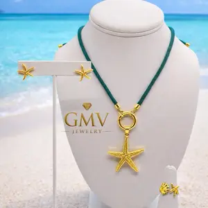 GMV Jewelry Stella Marina Royale Set 18k Gold Plated Summer Collection 2026 Necklace and earrings Luxury Jewelry for Women