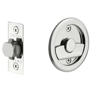 212 MAIN Emtek 2145US26 2.5 in. Round Shape Solid Brass Privacy Pocket Door Lock with Toggle Handle for Pocket Doors, Chrome Motorcycle Lock & Security Accessory