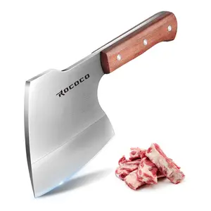 ROCOCO FallFreshness Hand-Forged Meat Bone Cleaver: Heavy-duty Butcher Axe, Full Tang Design. Perfect Black Friday, Thanksgiving,or Christmas Gift for Men– Perfect Father's Day  Gift!