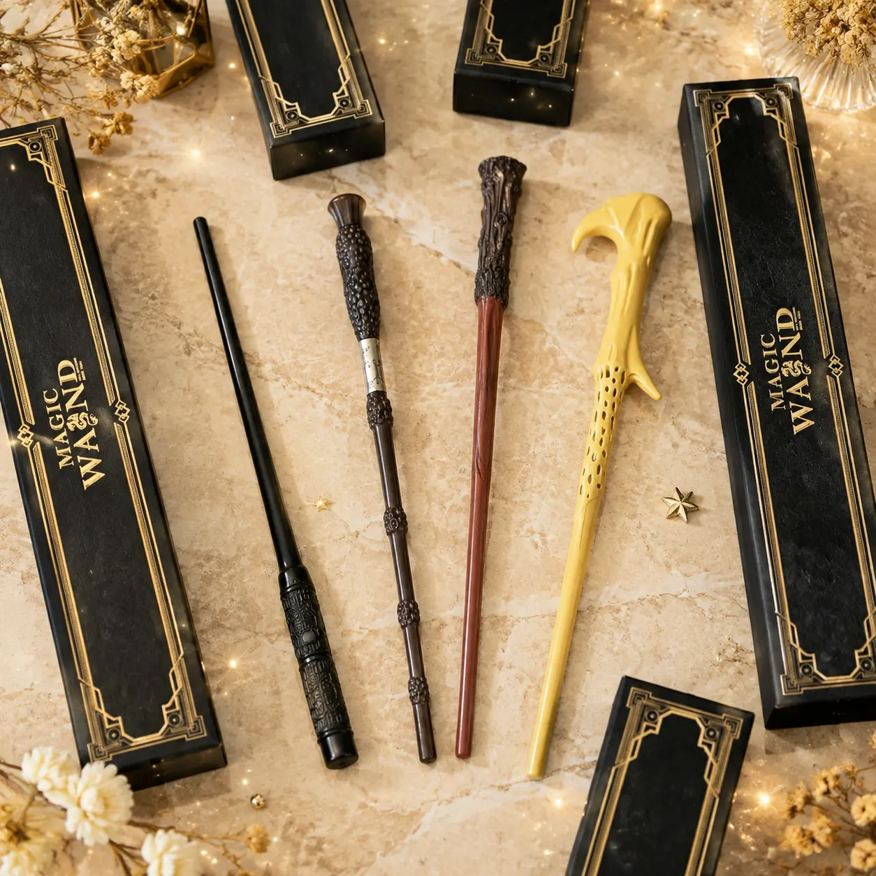 Premium Wizarding World Replica Magic Wand, Dumbledore Props, Halloween Role Play Costume Tool, Magic Acrobatics Equipment Accessory