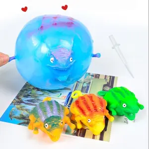 3-Piece Set Novelty Tpr Blow-Up Animal Stress Relief Toys, Inflatable Dinosaur Pop-Ball, Fun Kids Playtime Accessories, Body Decompression Ball