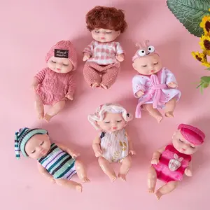 4 Inch Mini Baby Dolls Lifelike Realistic Tiny Babies with Animal Clothes, Cute Doll Gifts Set for Toddlers Girls Kids 3+, Ideal for Birthdays & Baby Showers, Cute Doll Collectible
