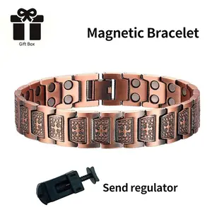 copper plating magnetic bracelet, suitable for both men and women - hypoallergenic, adjustable, with size tool, magnetic cross bracelet, copper platingmagnetic suction bracelet perfect for Father's Day Christmas daily wear jewelry gifts