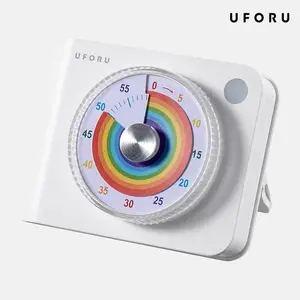 UFORU Children’s Visual Silent Timer, 60-minute countdown, rainbow scale dial, magnetic design, loud alert chime, easy rotating operation; a timing tool for home, classroom, kitchen, and office study.