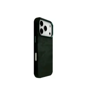 High-end flannel leather texture magnetic suction for iPhone17PROMAX phone case Apple 16 anti-drop protective case 15