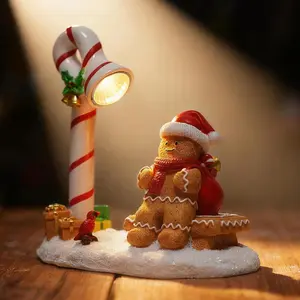 Christmas Gingerbread Man Decorations Indoor Home Decor Christmas Gingerbread Man Figurines Winter for Table Top Centerpiece Fireplace Decor Cute Decoration Gift