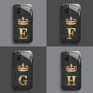 Suitable for [Galaxy A03s] New high-end glitter crown glass mobile phone case new business simple explosion-proof mobile phone case affordable anti-fall anti-fingerprint 995