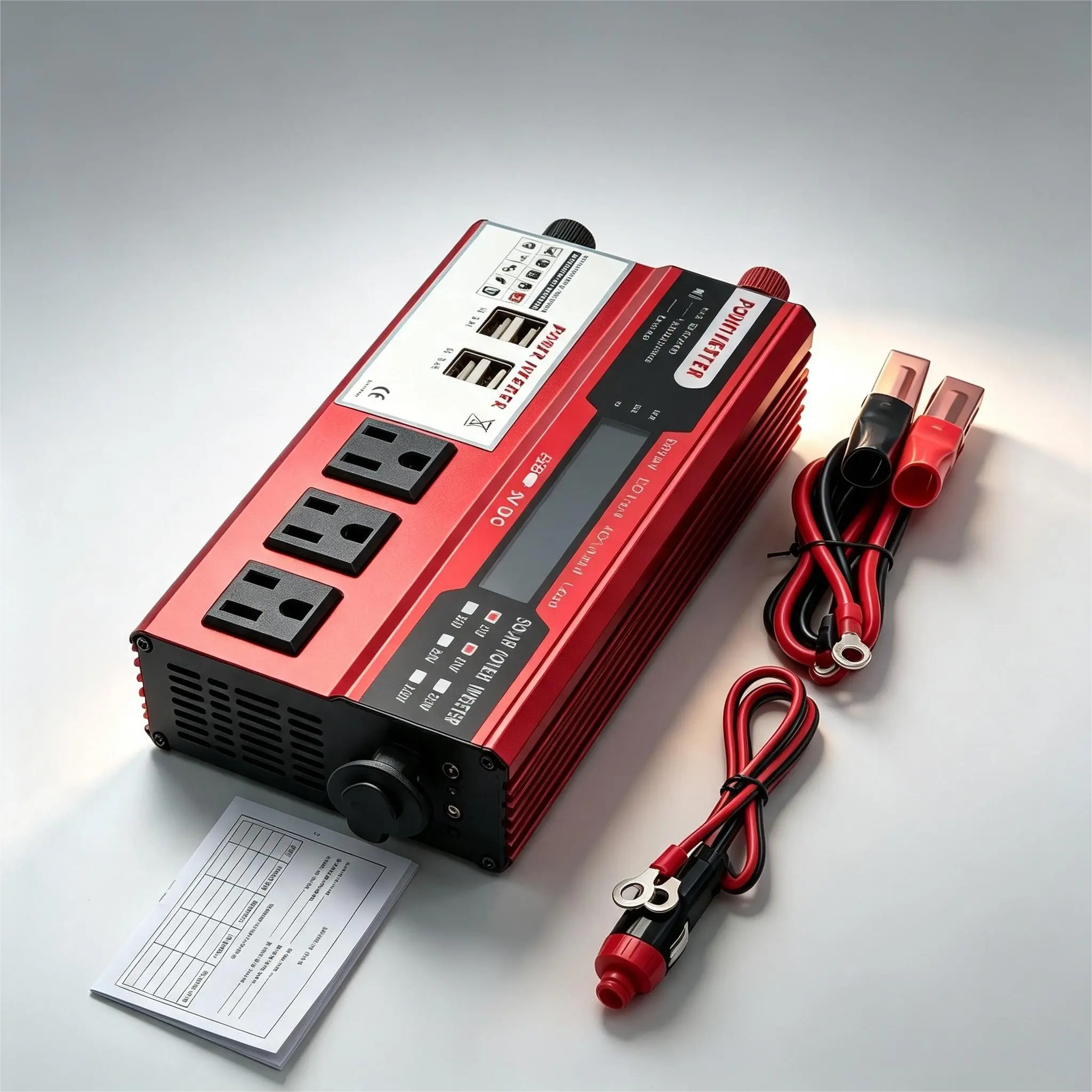 Pure Sine Wave DC to AC Power Inverter 5000W Continuous 4000W Peak 12V/24V, Dual AC USB Ports & Hardwire Terminal, Mobile Power Converter for RV, Camper Van, Truck & Off-Grid Camping