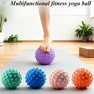 1 Yoga Ball - Heavy Duty Muscle Massage Ball with Spiked Surface (For Spine) for Muscle Relaxation, Full Body Use - Suitable for Yoga, Gym, Physical Therapy, Home Use - Durable Construction, Targeted Muscle, Ergonomic Design