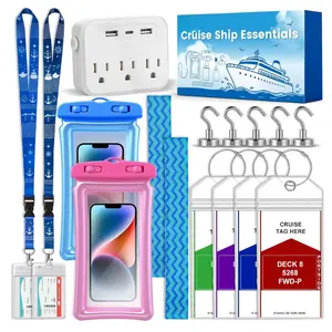 Mothers Day Gift Cruise Essentials 2026,Cruise Must Haves Kit,Non-Surge Protector Power Strip,Magnetic Hooks,Lanyards,Luggage Tags,Towel Bands,Waterproof Phone Pouches,Travel Essentials