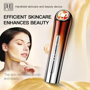 PVD 3-in-1 facial massager beauty device, EMS Microcurrent Facial Toning &  LED Red/Blue Light Skin Care Device for Lotion, Cream & Essence Infusion, Fine Lines & Puffy Facial Care