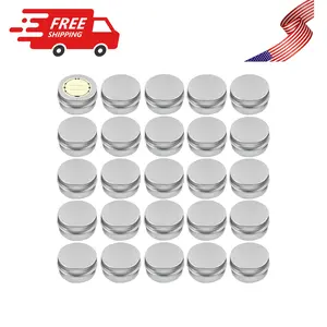 24Pack 2 Oz Aluminum Tin Cans with Screw Lid and Labels