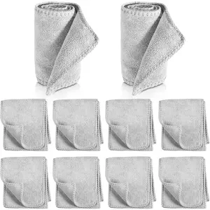 10 Pcs Shoe Shine Cloth Kit Polish Dauber Applicators Microfiber Cleaning Care Cloths for Leather Shoes Boots Suede Cleaner