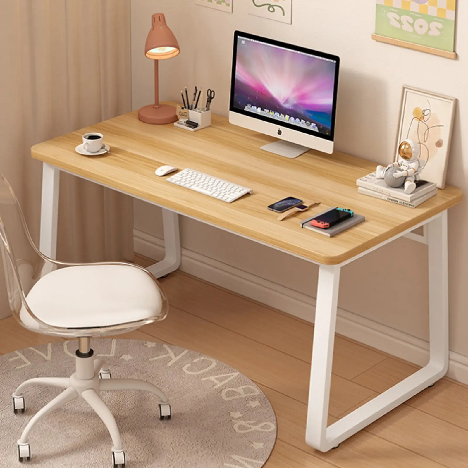 【Back To School】Computer Desk Modern Simple Style Desk for Home Office,Small Writing Table Study Corner Work Desk for Bedroom
