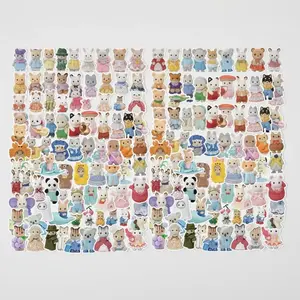 Cartoon Animal Sticker 2-Set Bundle, 110pcs PVC Decorative Decals for Water Bottle, Laptop, Phone Case, Scrapbooking, Journal Making, Funny Stickers