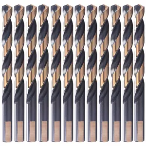 12 count, 3/16", Black and  Coated Twist Drill Bits, Pack in Plastic Bag