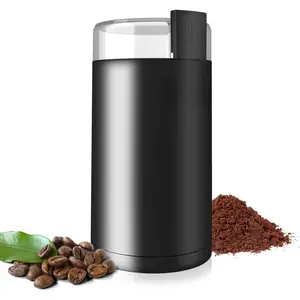 Electric Coffee , , One Touch Coffee Mill for Beans, Spices and More, with Clean Brush Black