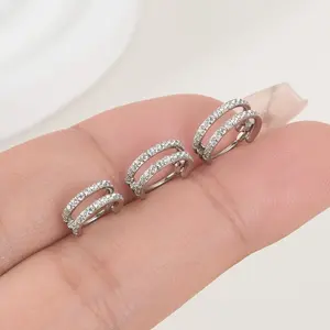 Oufer 20G CZ Double Row Hoop Hinged Segment Nostril Piercing Nose Ring 316L Stainless Steel 6mm-7mm Elegant Design & Versatile Appeal