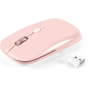 Cimetech Wireless Flat Mouse, 2.4G Optical Mouse for Laptop, PC, Chromebook, Notebook, Especially Designed for Computer Bags (Pink)