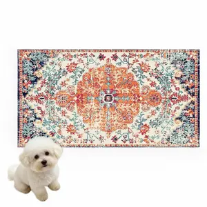 Boho Washable Pee Pads, Pet Feeding Mat, 17inch×27inch Eco-Friendly Leak-Proof Dog Training Pad, Stylish Protection for Home Floors, dog products, puppy essentials