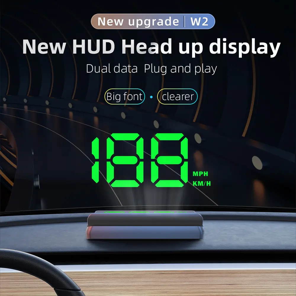 Heads Up Display for Cars, Car HUD Speedometer with GPS, Auto Brightness Adjustment, Overspeed Alarm, Plug and Play for All 5V Vehicles