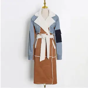 Denim & Faux Shearling Wrap Trench Coat!   Jackets Outerwear Womenswear