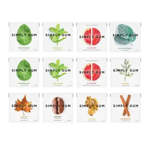 Simply Gum - 12 Packs - Natural, Plastic-Free, Organic Sweetened Chewing Gum for Every Taste