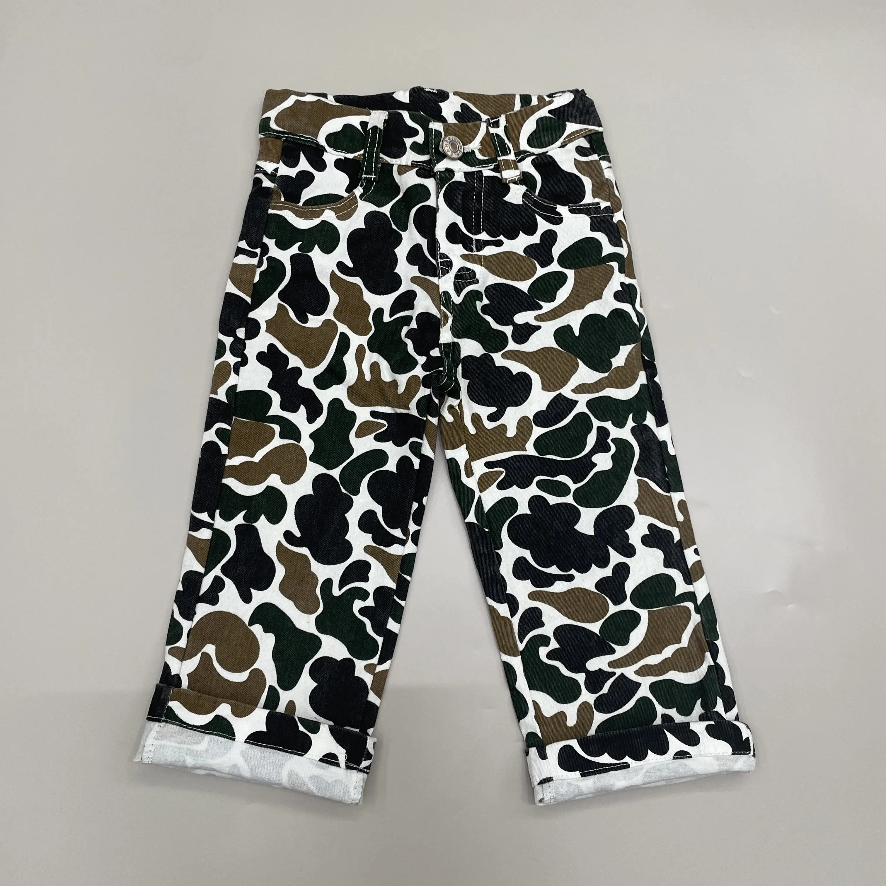 Boys' Camo Cargo Pants - Winter Cotton Casual Hunting Trousers with Pockets for Kids, Camo Cargo Shorts