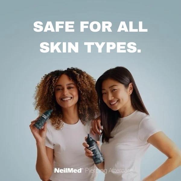 NeilMed Piercing Aftercare Fine Mist Spray 75ml Sterile Saline Solution for Gentle Piercing Aftercare - Healing Vegan & Preservative-Free Moisturizers Cleansing Hydrating Moisture
