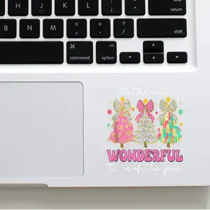 Girly Christmas Tree Polka Dots Pink Bow Coquette 2x2 inches Cut Out Sticker