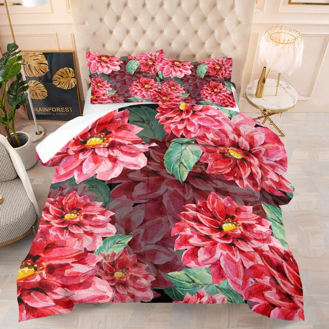 Floral butterfly pattern quilt with cotton, includes 1 quilt and 1 or 2 core-free pillowcases, suitable for home or dormitory decoration use, very suitable moving gift
