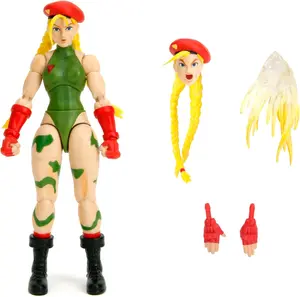 Street Fighter II Cammy Action Figure, 1:12 Scale, 6" Tall, Interchangeable Heads, Hands & Accessories by Jada