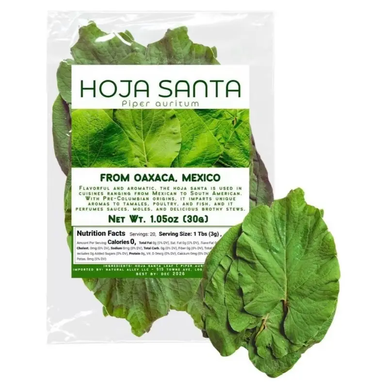Whole Premium Dried Hierba Santa Leaves 1.05 oz (30g) (25+ Leaves Per Bag) | Hoja De Hierba Santa Entera |100% Natural | Mexican Pepper Leaf Acuyo From Mexico | For use in Mexican Dishes, Tamales, Pozole, Carne Asada, Moles. Spice Flavor