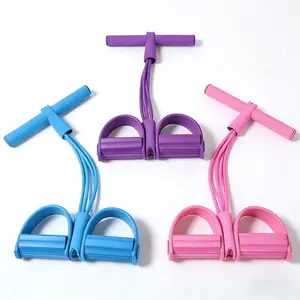 Upgraded pedal resistance band (6 tubes) - fitness ankle elastic band, multifunctional tension rope for men and women (resistance band only, no yoga mat)