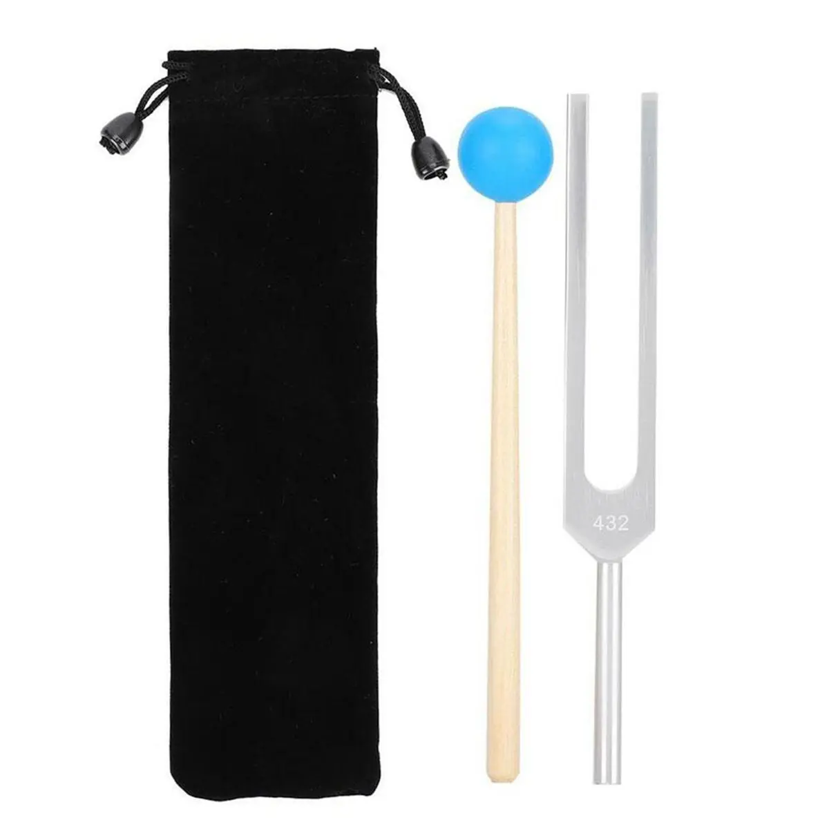 432 Hz Compact Silicone-Metal Clinical Grade Tuning Fork - Car Interior Decoration Accessory, Ergonomic Sound Healing Tool for Therapists, Cutlery-Compatible, Stress Relief, Nerve-Sensory Support, Balance (As Shown/Random Colors), Meditation
