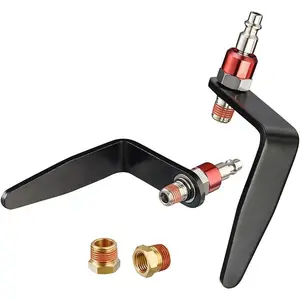 Steel Pneumatic Tool Rafter Hook Hanger, Lightweight, Durable,Reusable Metal Organaizer Adjustable Easy Install Hooks with 1/4" Air Tool Swivel Fitting, for Air Nailer, 2-Piece