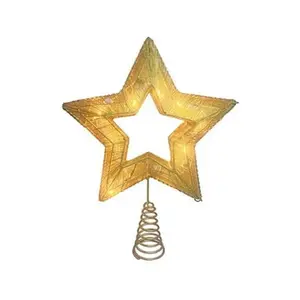 11 in. Star Tree Top Gold Pack of 6 Ideal for Tree Decoration Festive Touch Enhances Tree Look