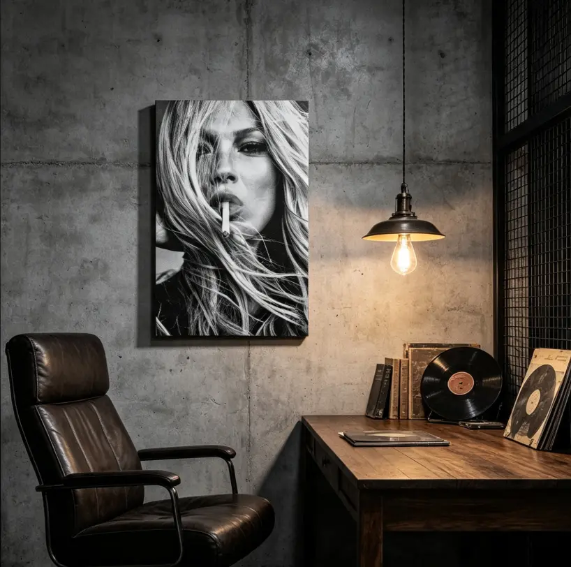 Kate Moss Poster Print Fashion Icon Vintage Home Aesthetic Decor Canvas Art 08x12 12x18 16x24 20x30 24x36 Inches Framed Unframed Options