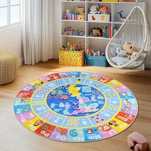 【SummerVibes】【Moving Season】Playroom Rugs - ABC Alphabet, Numbers, Shapes and Map Educational Classroom Rug Learning & Fun Game Play Mat
