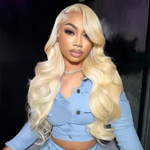30'' 613 Blonde 13x6 HD Lace Frontal Body Wave Wig PUHPUH Human Hair Pre Plucked With Baby Hair Can Be Restyle Easy To Wear Suit For All