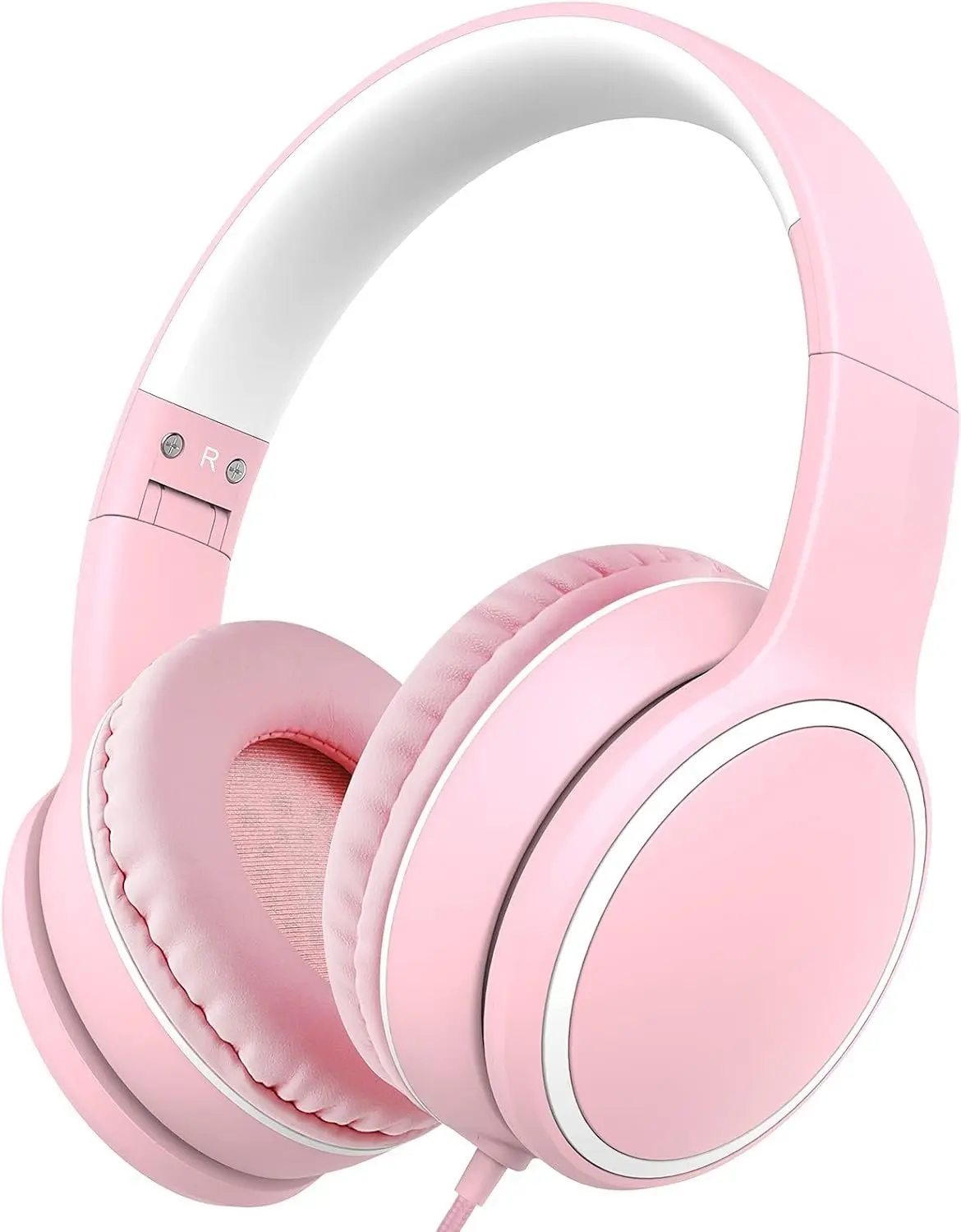 R10 Over-Ear Headphones with Microphone, Lightweight Folding Stereo Bass Headset with 1.5M No-Tangle Cord, Portable Wired Headphones for Smartphone Tablet Computer MP3 / 4 ()