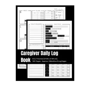 Caregiver Daily Log Book: Care Log Journal, Record Daily Needs, Monitor Vitals, Meds, and More! Perfect for Seniors, Assisted Living, and Home Care Paperback – November 21, 2022