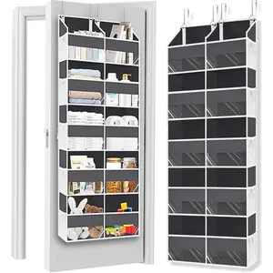 Over the Door Organizer 5 Tiers, Extra Large Behind Door Storage of 10 Compartments, 80 lbs Weight Capacity Over Door Organizer, Door Hanging Organizer for Closet, Diaper Organizer, Room storage |   Behind Door Storage, Over Door Organizer, Room storage