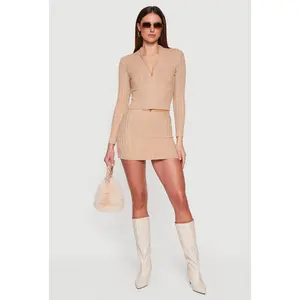 Almost Famous Cable Knit High Waisted Skort