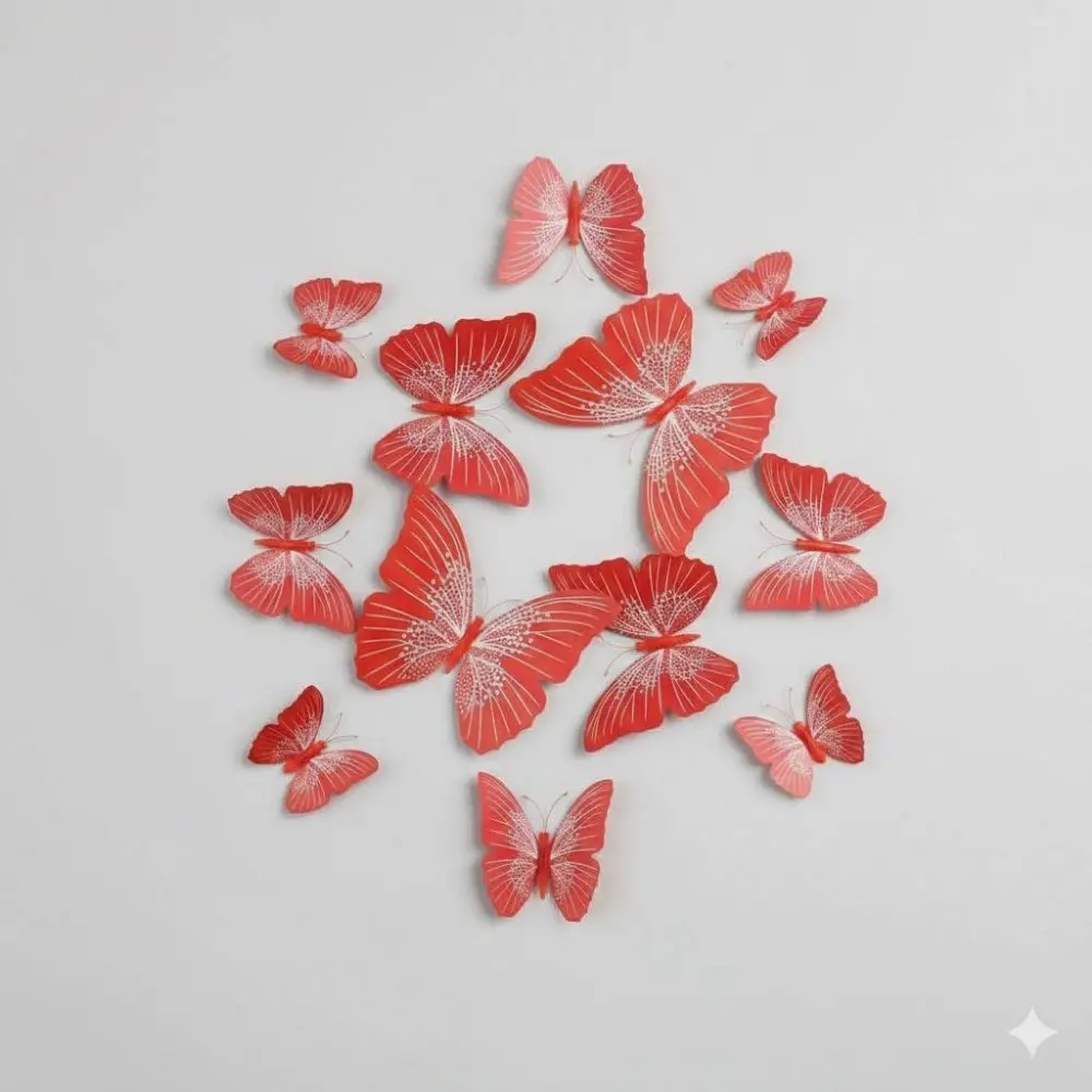 Removable Wall Decals: Waterproof 3D Butterfly Stickers for Home Decor, DIY Art, Nordic Style Kids Room, Living Room Bedroom, Party Background, Wedding Gift, Eco-Friendly Easy Apply, Multiple Sizes