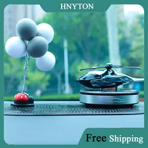 Hnyton Car Air Freshener, Long-Lasting Car Diffuser, Solar-Powered Rotating Helicopter Aroma Diffuser, Car Interior Decor 3-Piece Set