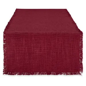 Design Imports 14x72" Basket Fringe Table Runne r