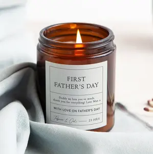 First Father's Day Gift Personalised Candle, Scented Apothecary Candle