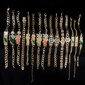 San Judas Bracelet in Gold Plated - Multiple Styles for Men and Women cuban link valentines bracelets charm